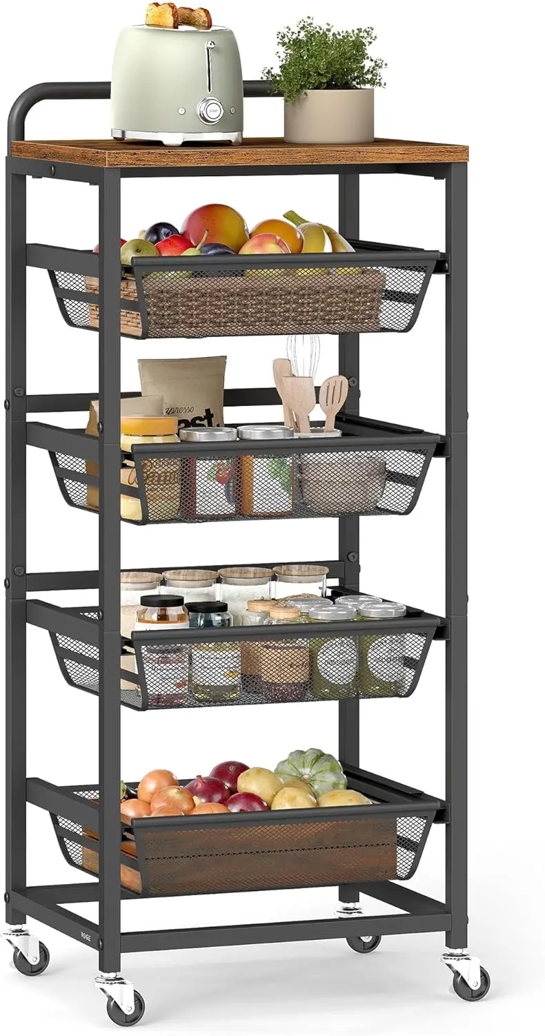 SONGMICS Servírovací stolek Vasagle Fiol 40 cm černý/hnědý