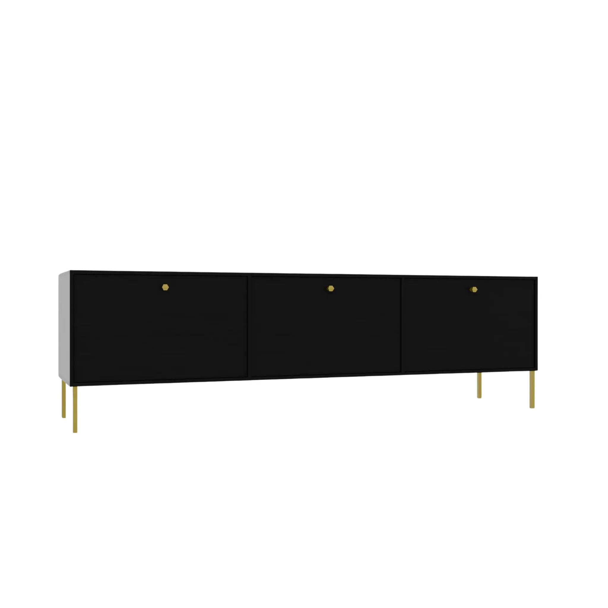 ADRK TV stolek Tilina 3D 180 cm černý/zlatý