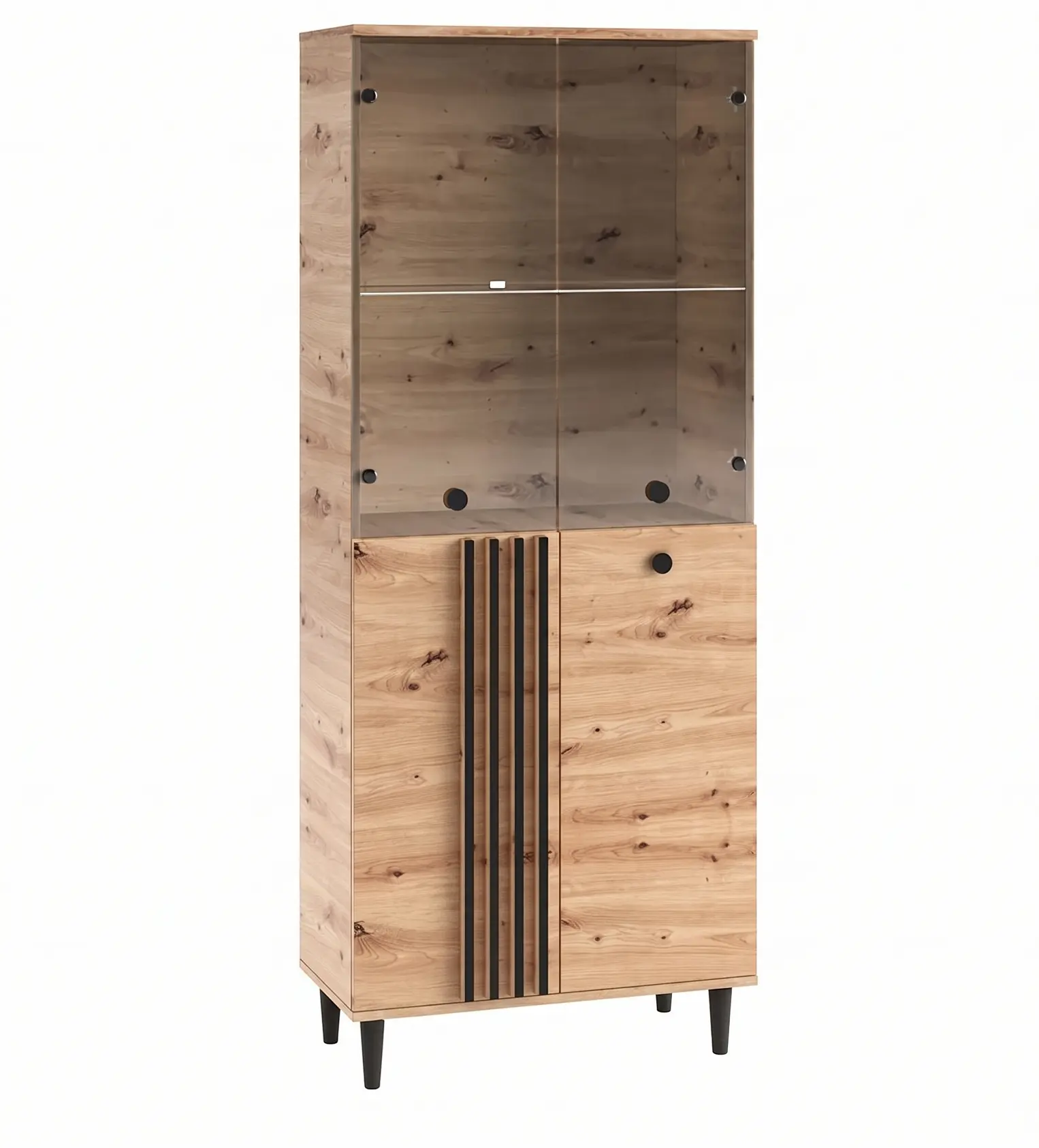 ADRK Vitrína Liva 80 cm černá/dub Artisan II