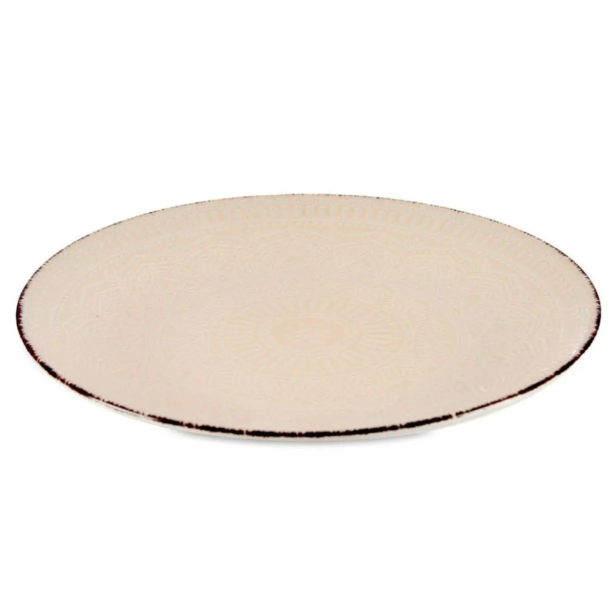 VESSIA Mělký kameninový talíř MANDALA 27 cm béžový
