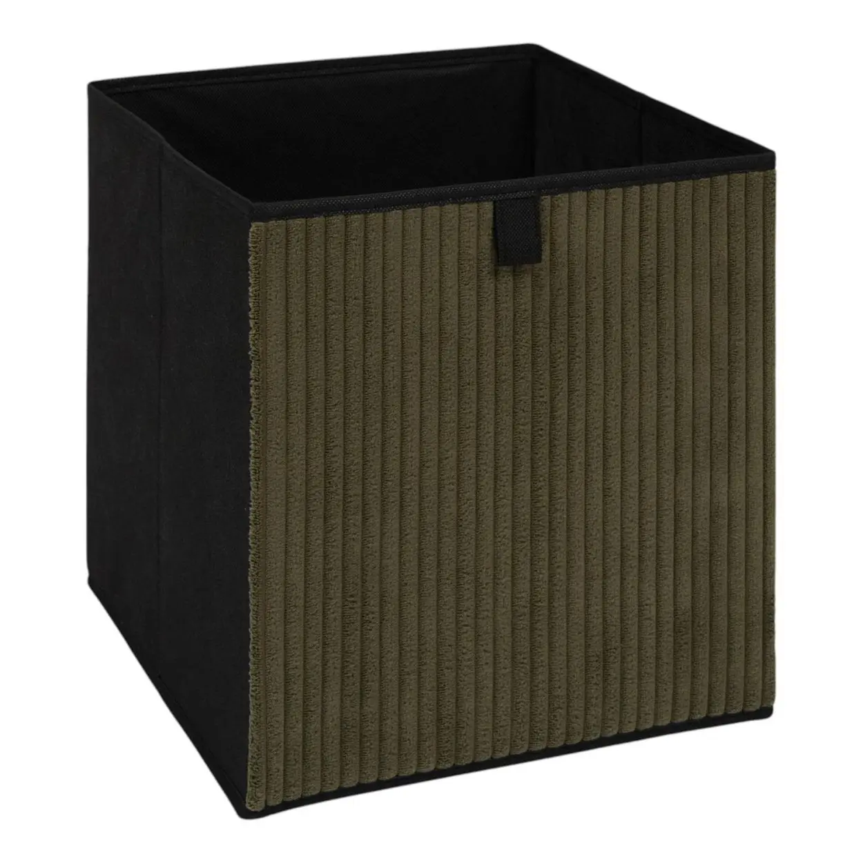 HowHomely Úložný box CORDUROY 30x30 cm zelený/černý