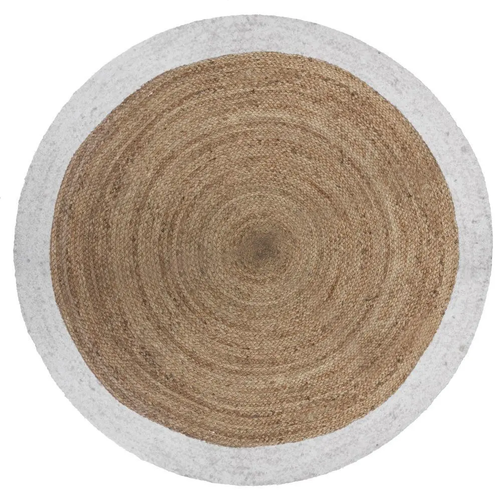 ATMOSPHERA Kulatý jutový koberec EDGE 120 cm hnědo-bílý