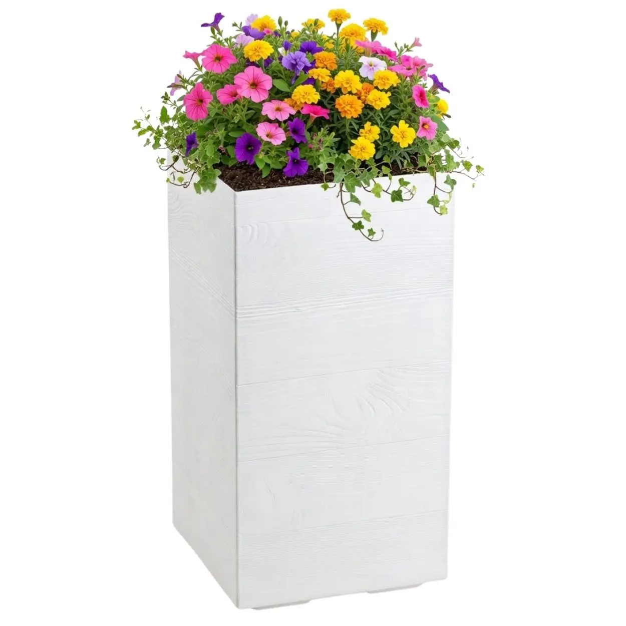 HowHomely Květináč na kolečkách BETONIQUE 30x60 cm krémový