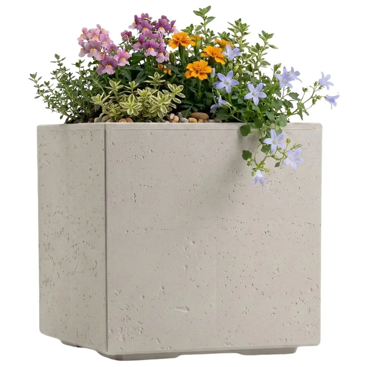 HowHomely Květináč na kolečkách BETONIQUE 30x30 cm beton béžový
