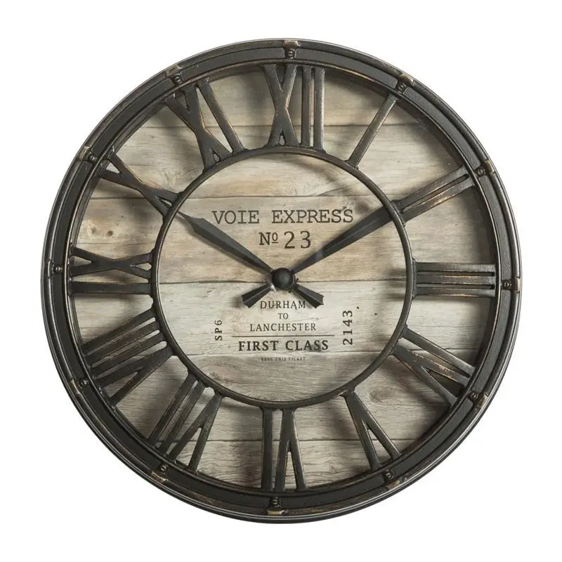Atmosphera vintage hodiny Voie Express 21cm hnědý 162266