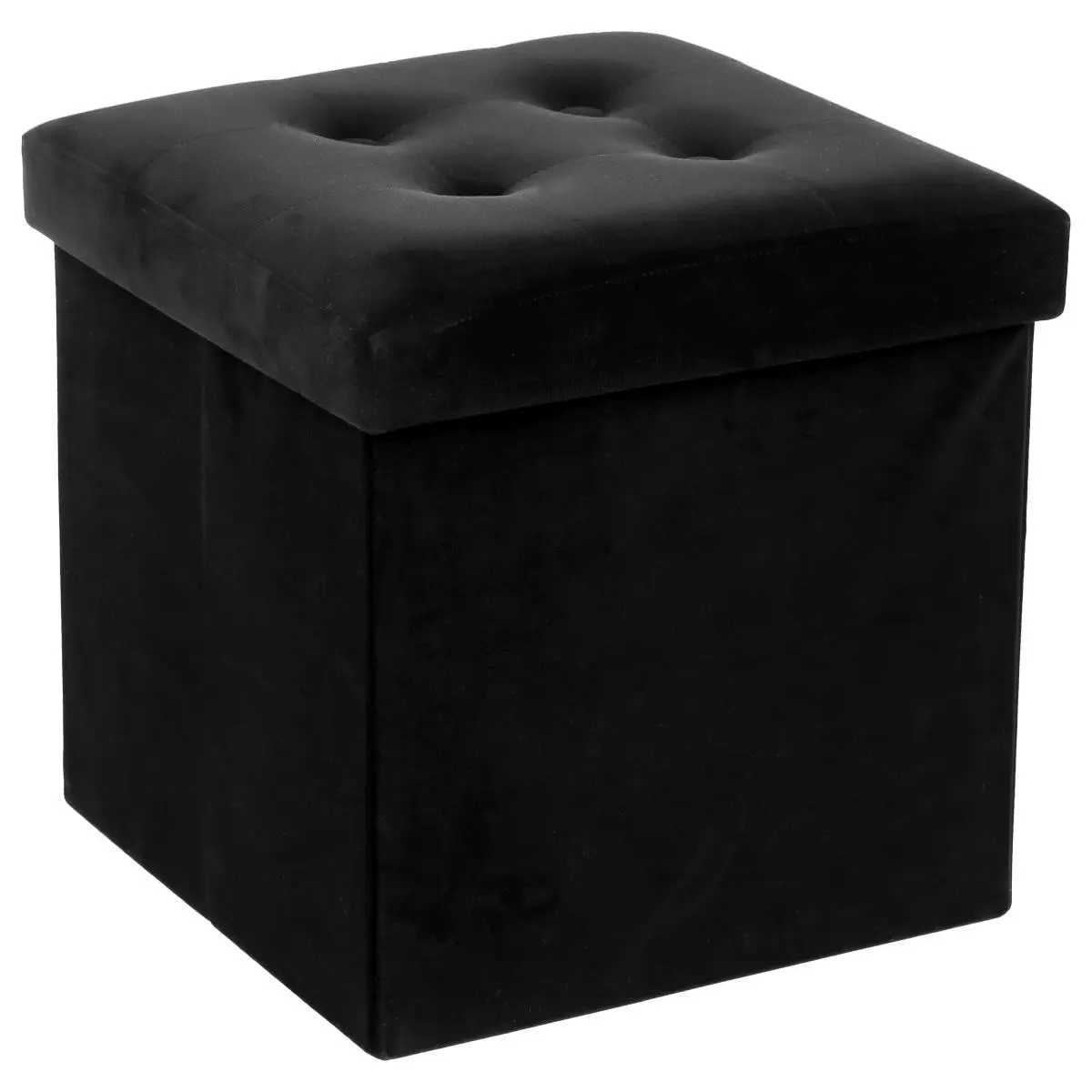 Atmosphera Rozkládací pouf s úložným prostorem, podnožka, nádoba s víkem  2 v 1, černá černá 121470H