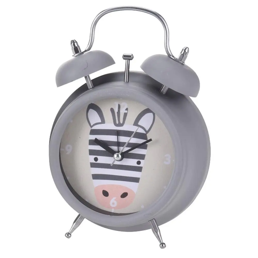 H&S Decoration Budík pro děti Zebra šedý