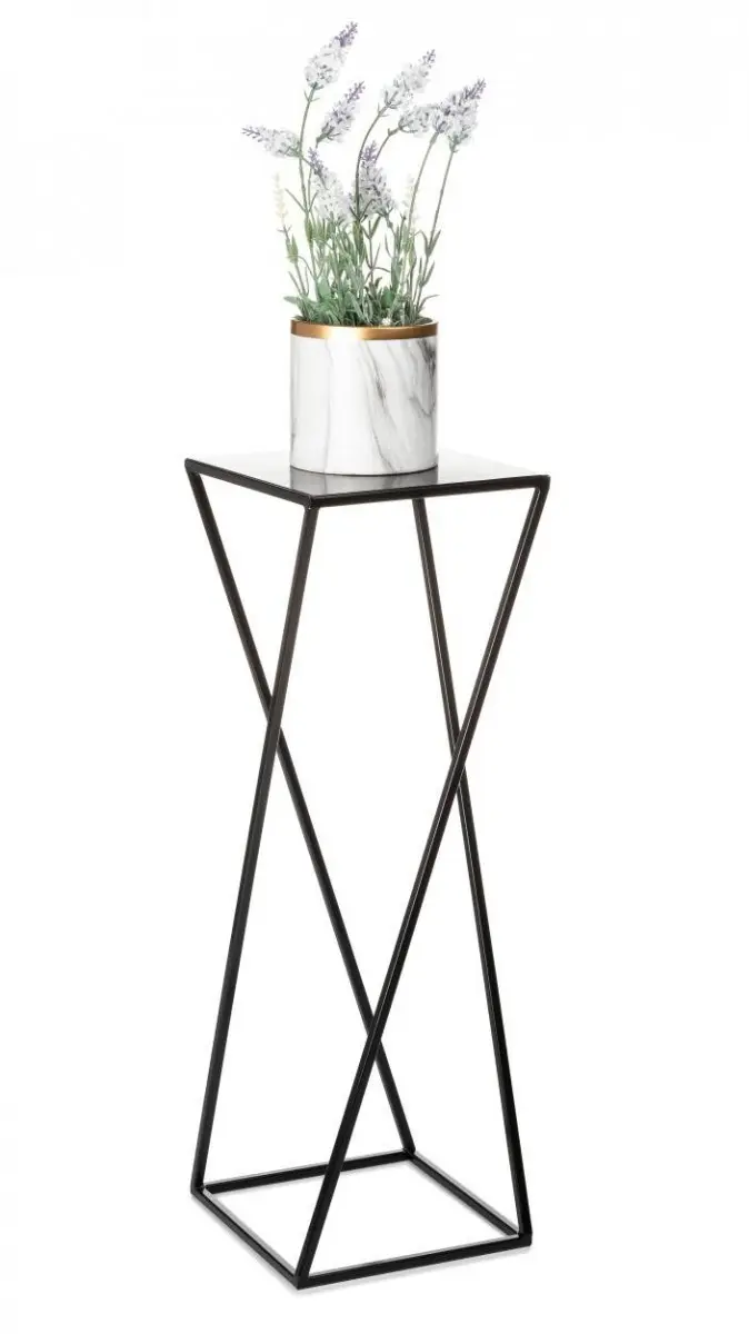 HowHomely Stojan na květiny LEKOK 70 cm černý