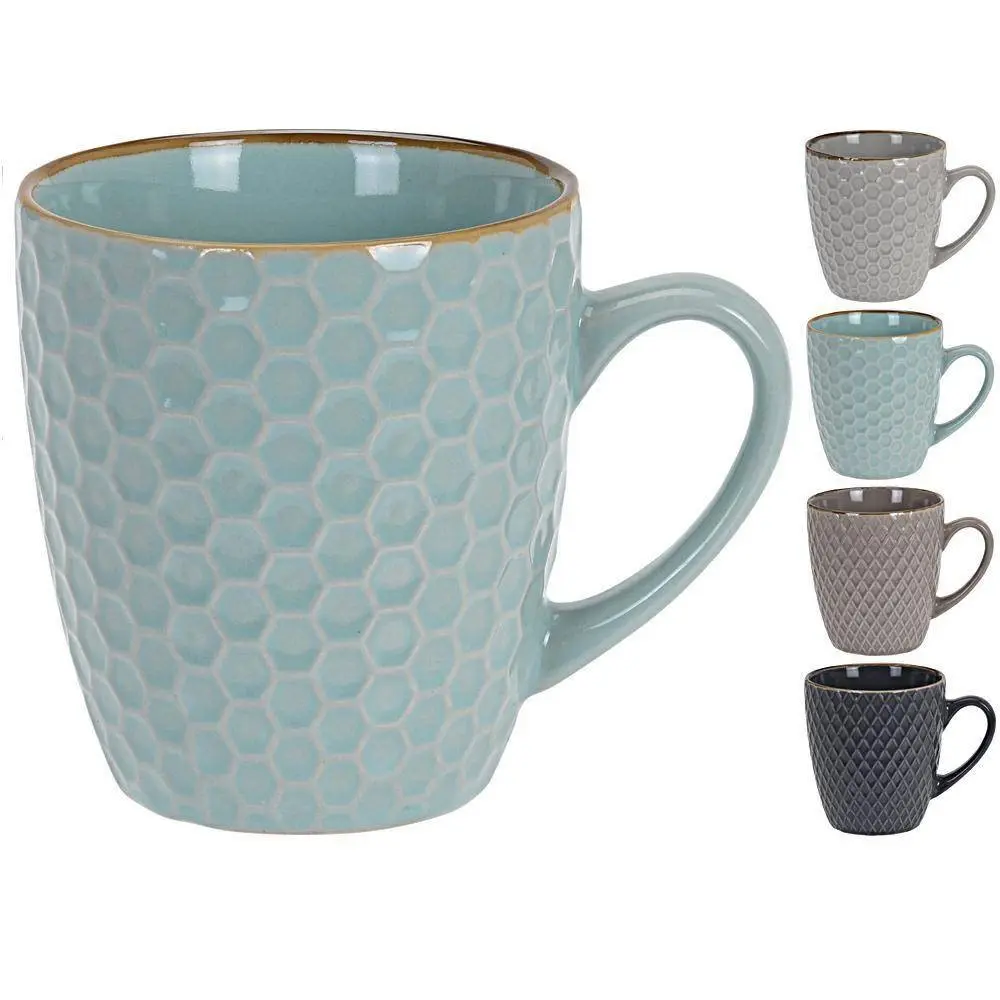 EH Excellent Houseware Sada keramických šálků v pastelových barvách, 4 šálky s kapacitou 300 ml, dárková kolekce vícebarevná Q96000300
