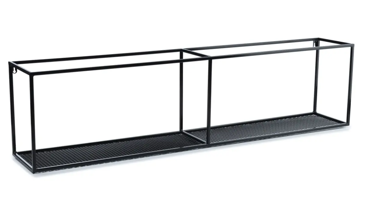 HowHomely Závěsná police LOFT 120 cm černá