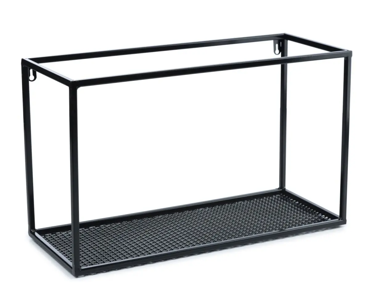 HowHomely Závěsná police LOFT 50 cm černá