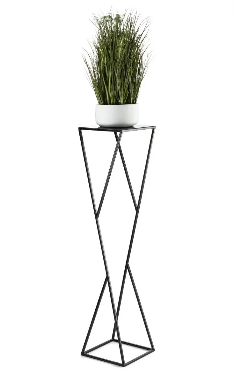 HowHomely Stojan na květiny LOFT I černý 100 cm