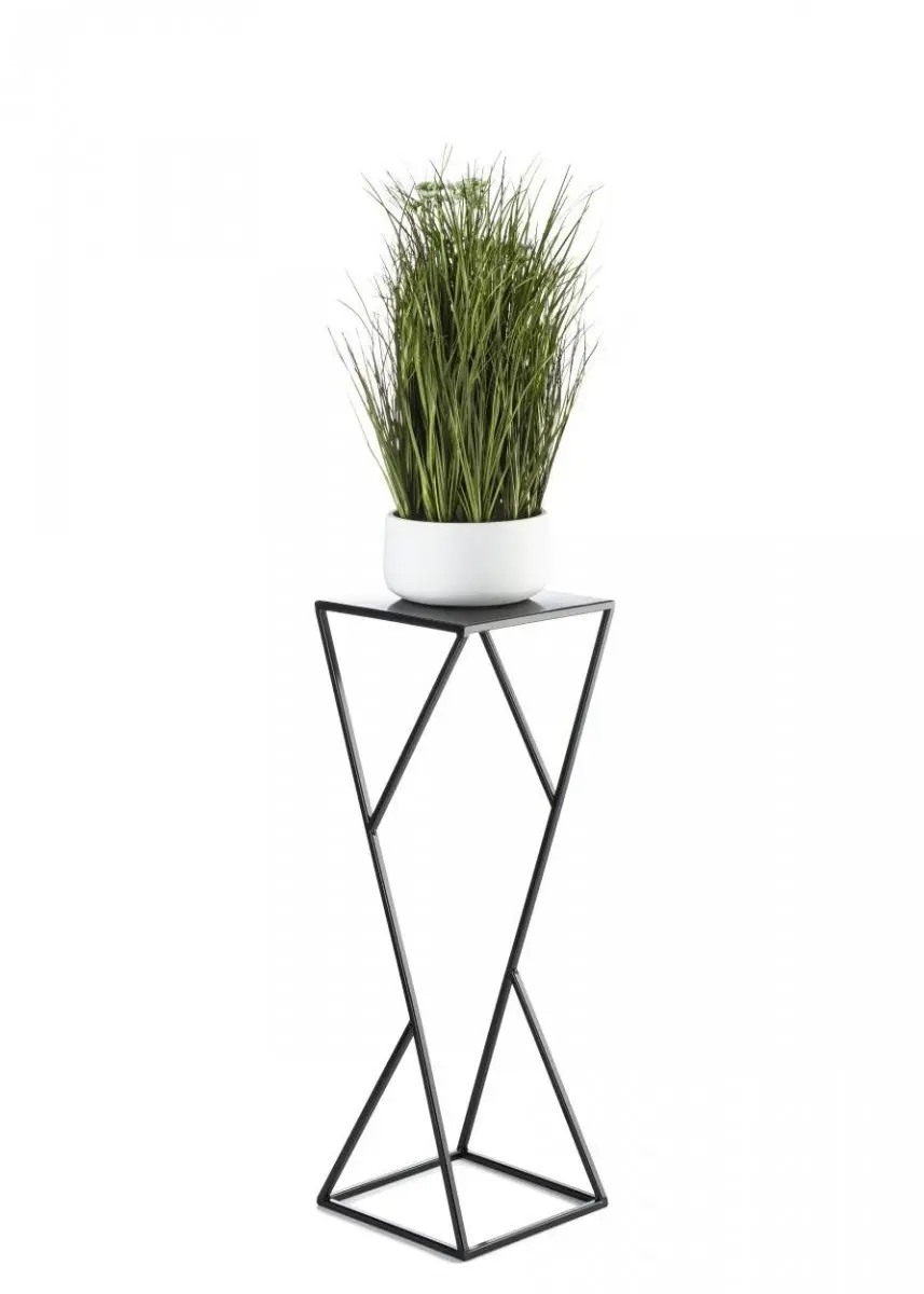 HowHomely Stojan na květiny LOFT I černý 70 cm