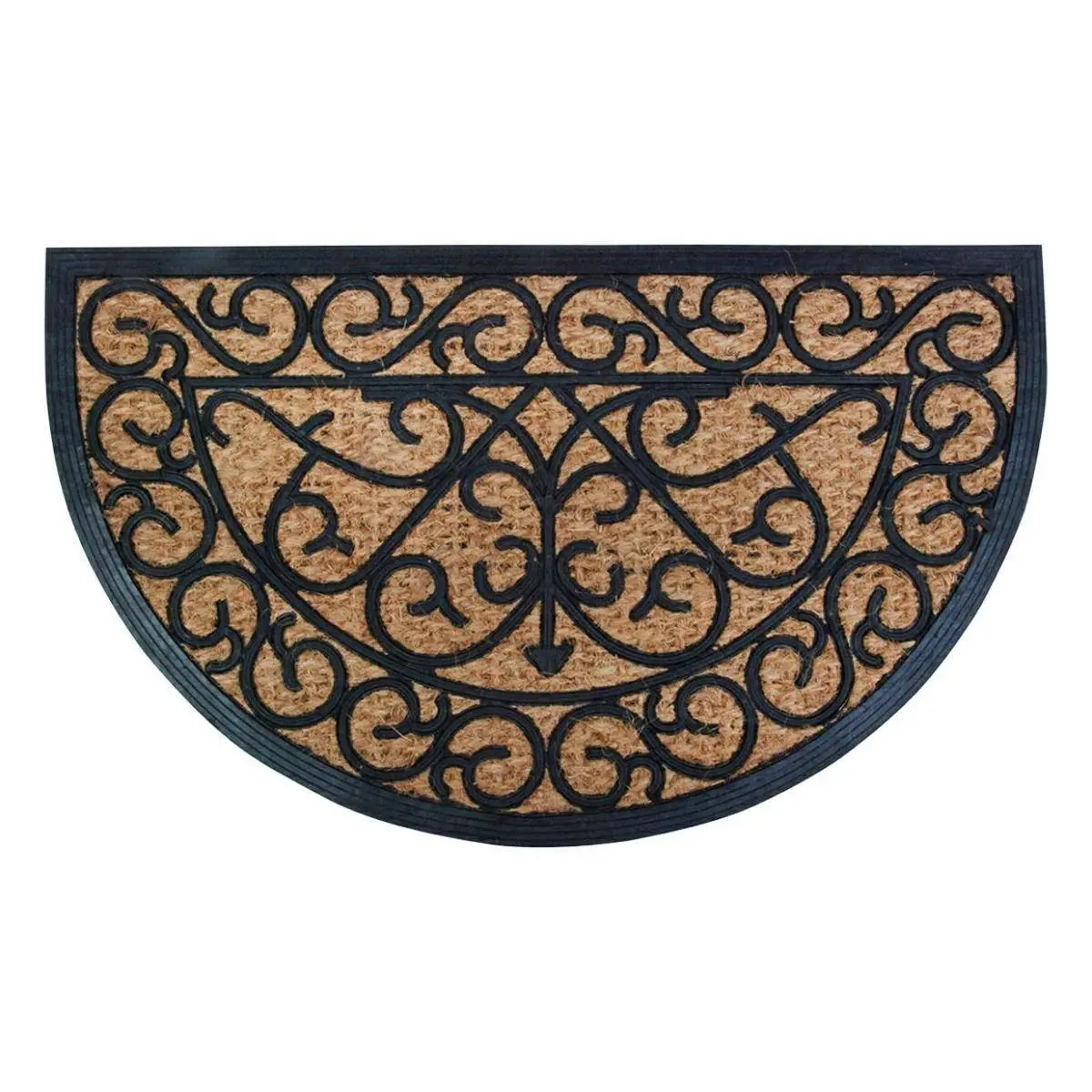 Esschert Design Polokruhová rohožka 45x74,5 černá/hnědá