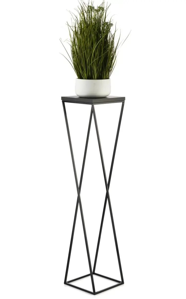 HowHomely Květinový stojan LOFT I 100 cm černý