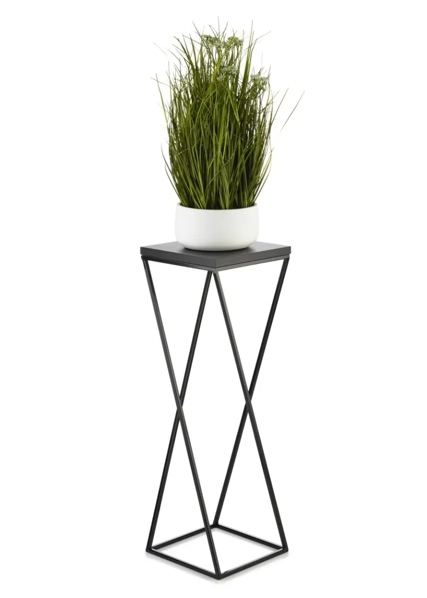 HowHomely Květinový stojan LOFT I 70 cm černý