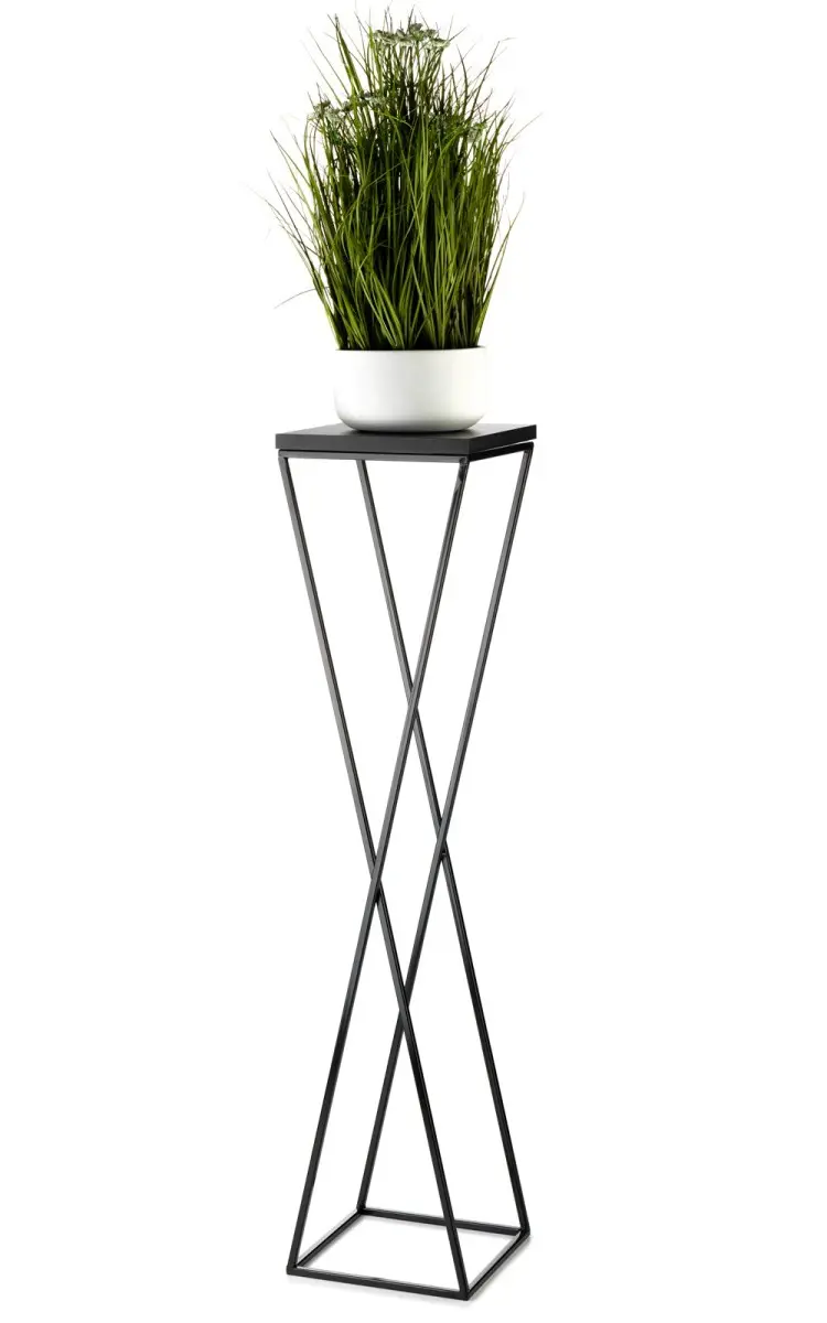 HowHomely Květinový stojan LOFT II 100 cm černý