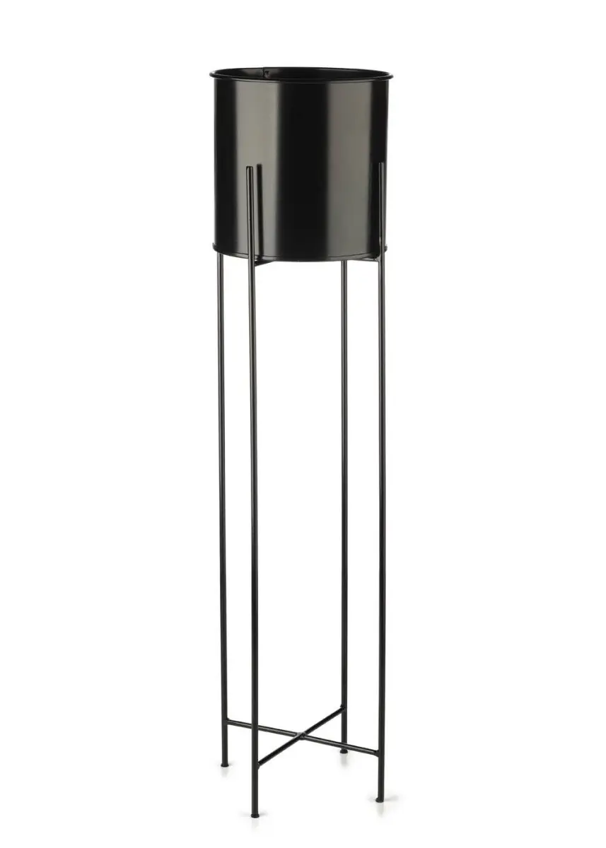HowHomely Květináč na stojanu HUGO 95 cm černý