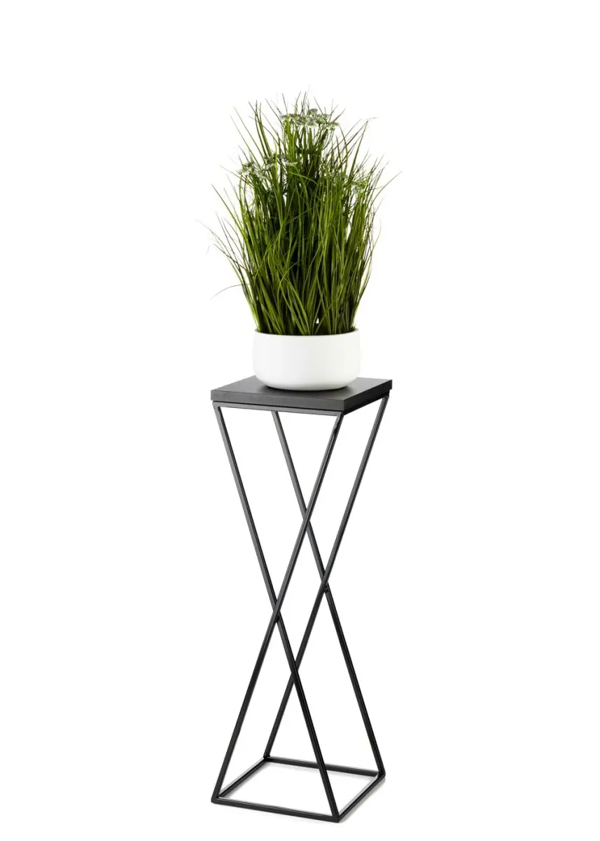 HowHomely Květinový stojan LOFT 70 cm černý