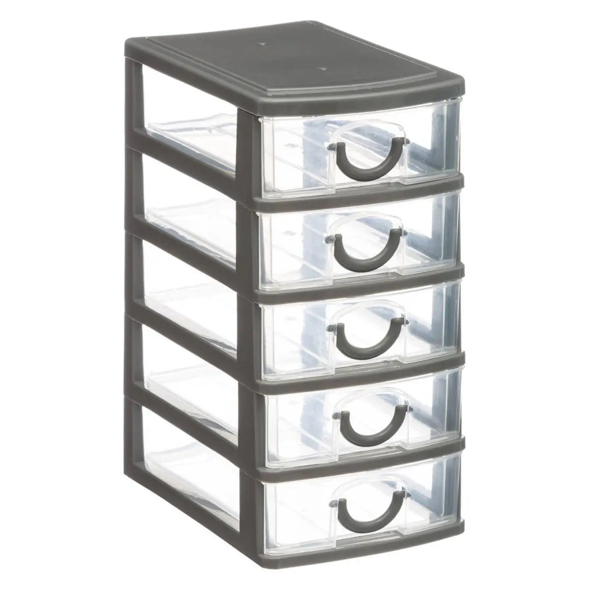 5five Simply Smart Mini organizér na drobnosti s 5 zásuvkami Poks šedý