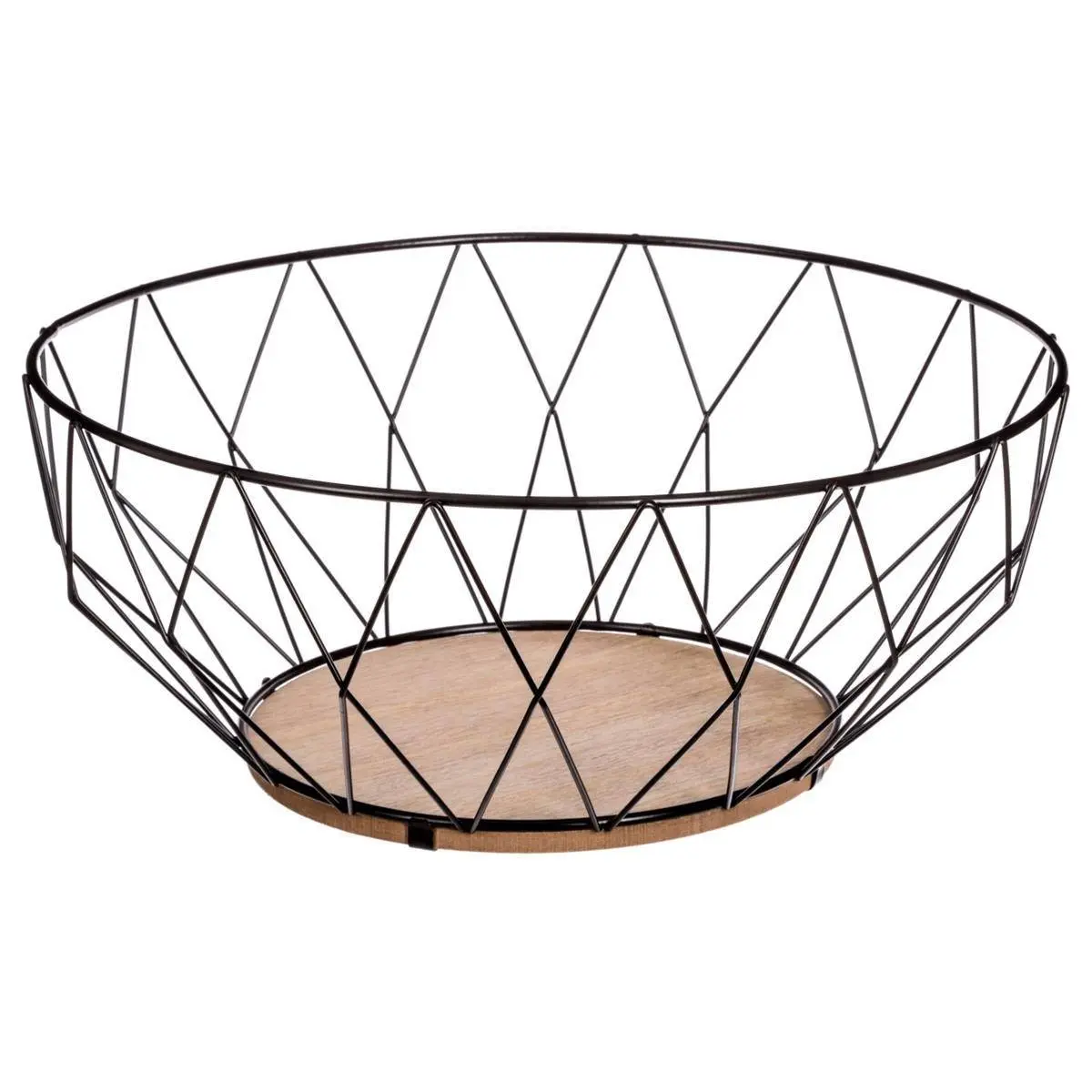 Atmosphera Košík na ovoce, kovový, černý, Ø 28 cm černá 150039A