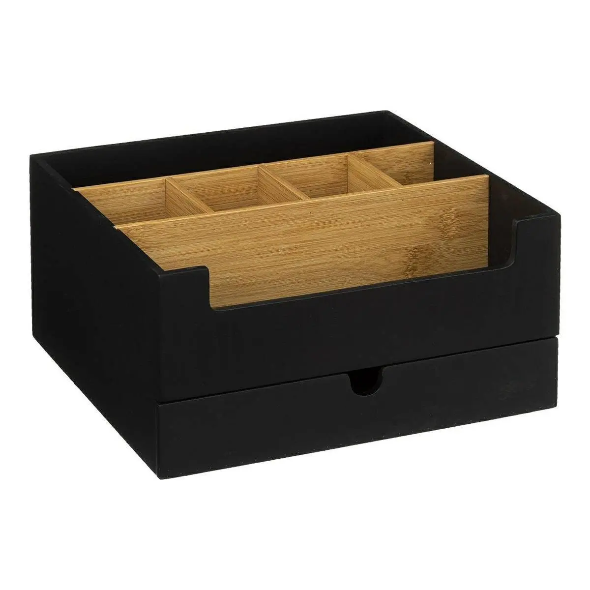 5five Simply Smart Organizér na kosmetiku se zásuvkou, černý, bambusový černá