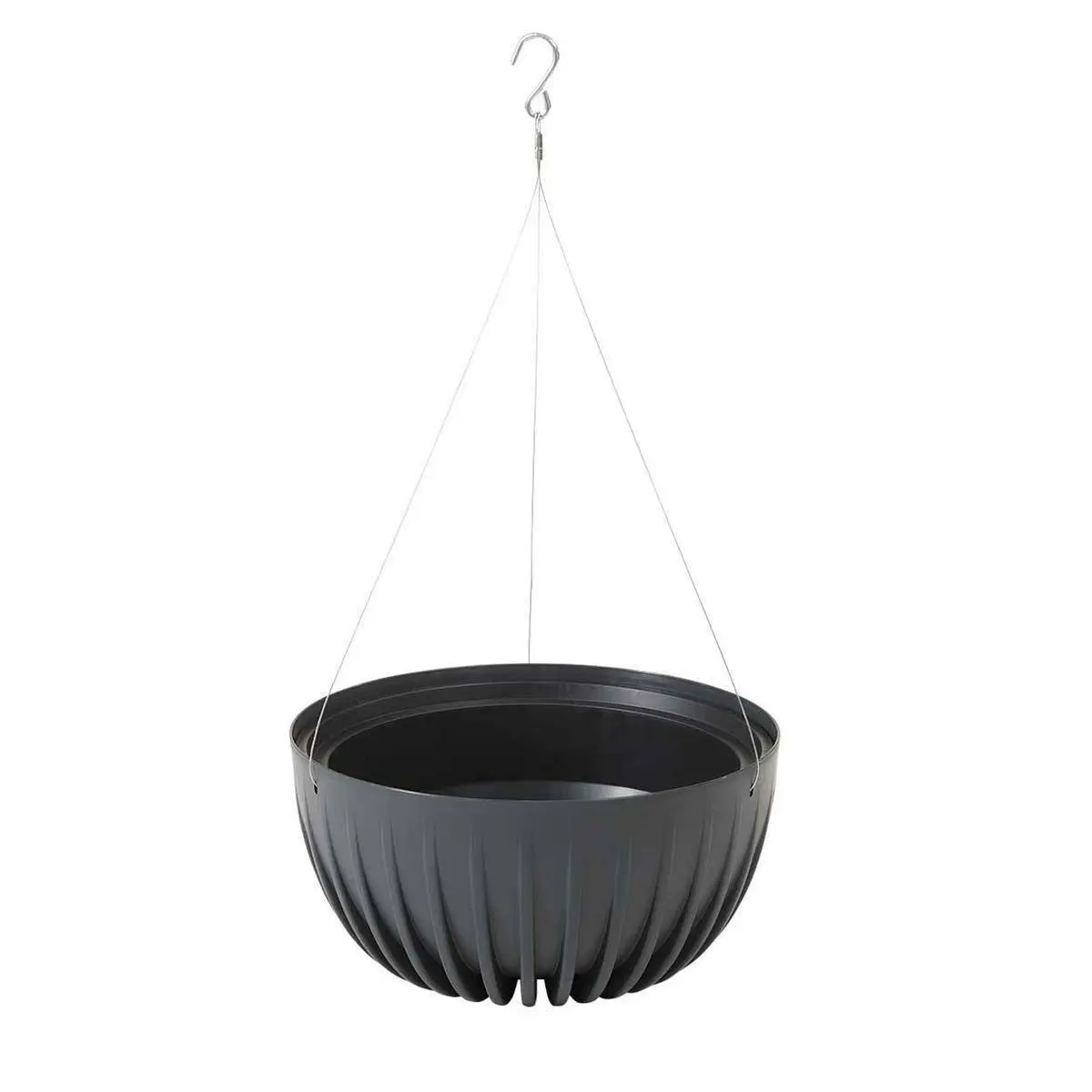 HowHomely Závěsný květináč STRIPPED ECO 24 cm antracitový