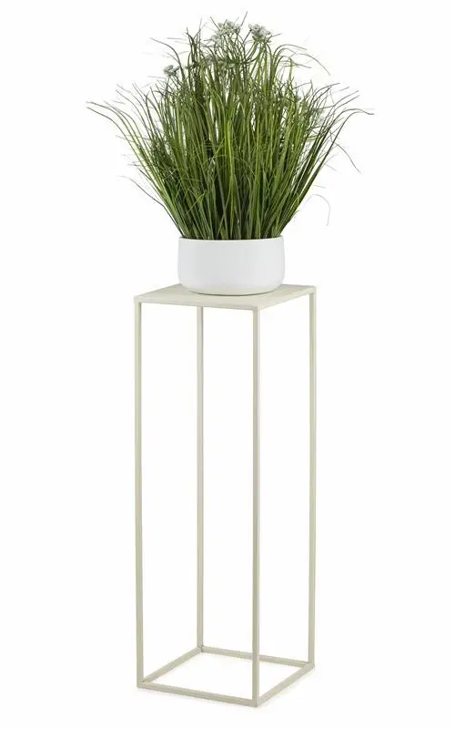 HowHomely Stojan na květiny SIMPLE 70 cm krémový