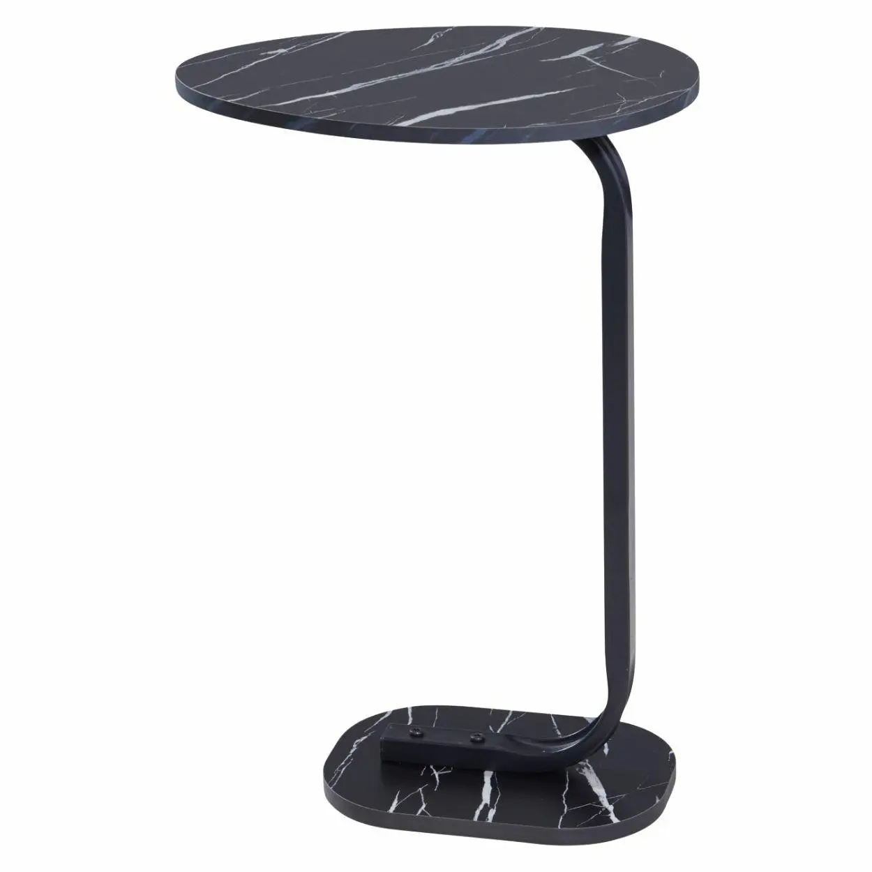 HowHomely Boční stolek DAMIAN 59 cm mramor černý