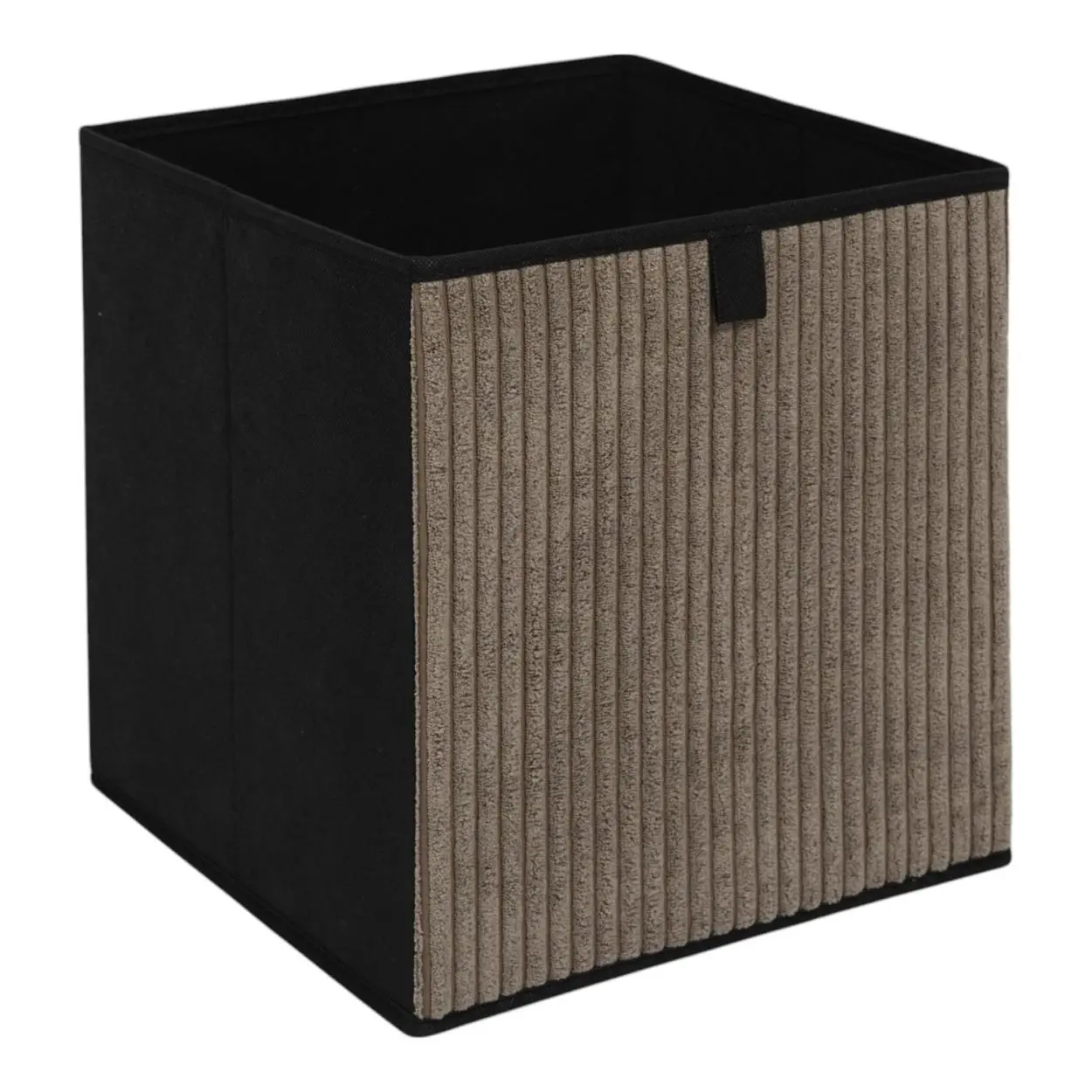 HowHomely Úložný box CORDUROY 30x30 cm taupe/černý