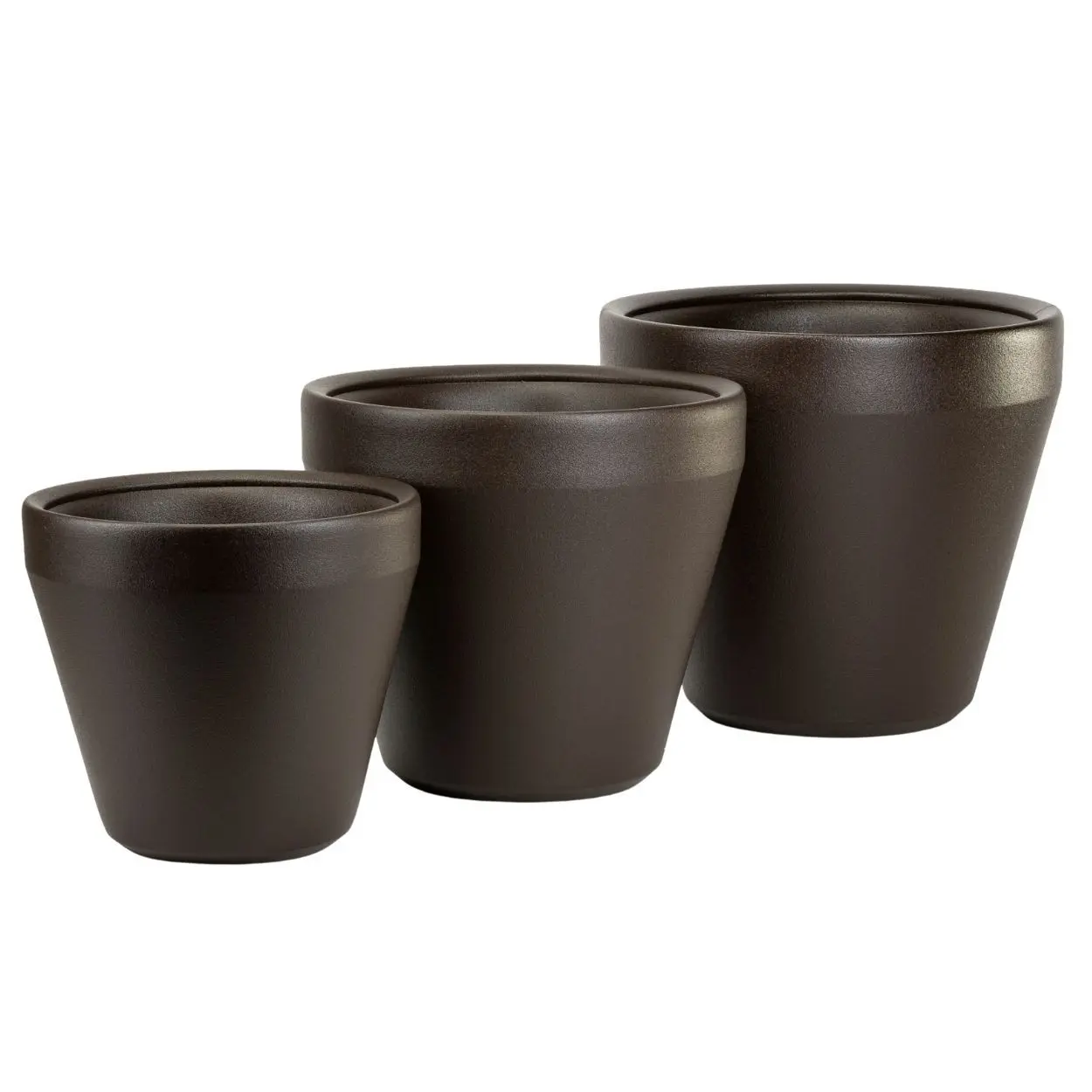 HowHomely Sada 3 ks květináčů Purea mokka