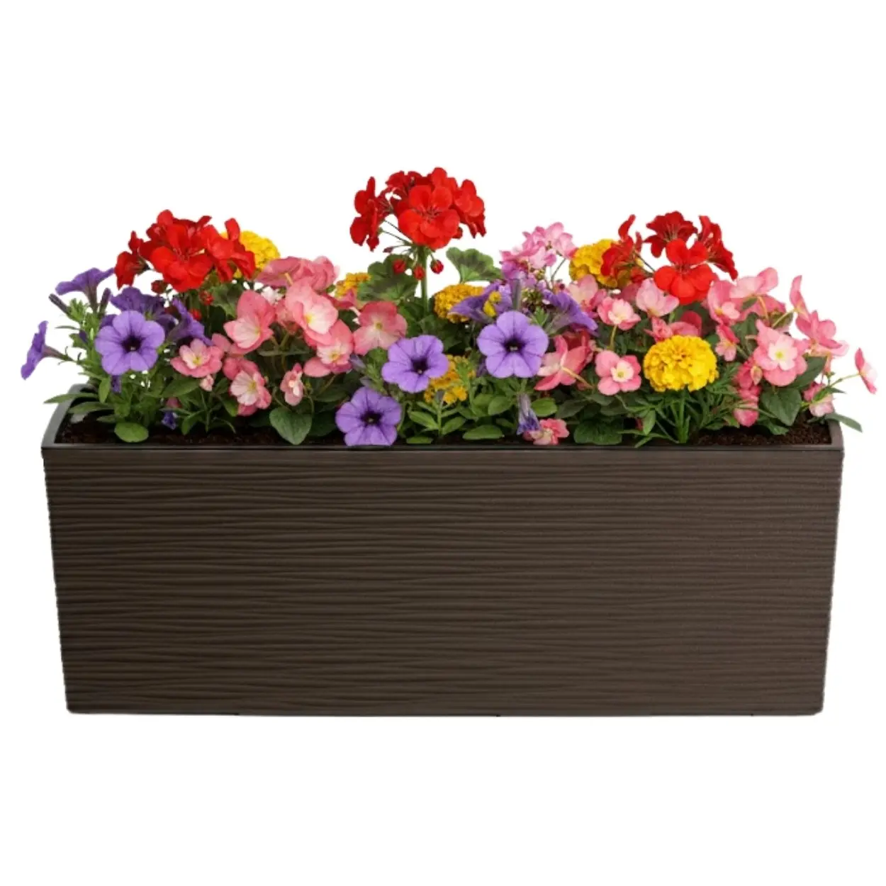 HowHomely Plastový květináč Bouquet Riflo 56x19 cm mokka