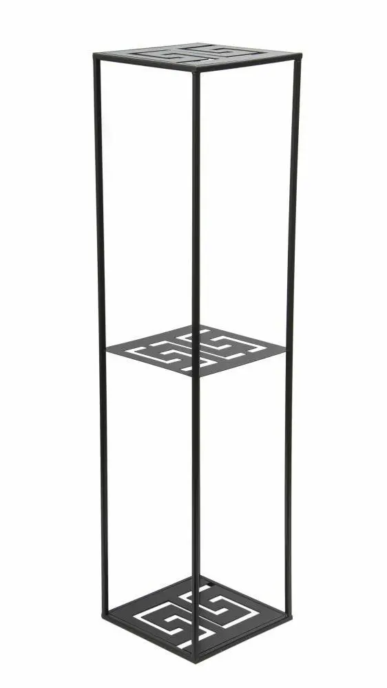 HowHomely Moderní stojan na květináč Labyrint 100 cm ČERNÝ