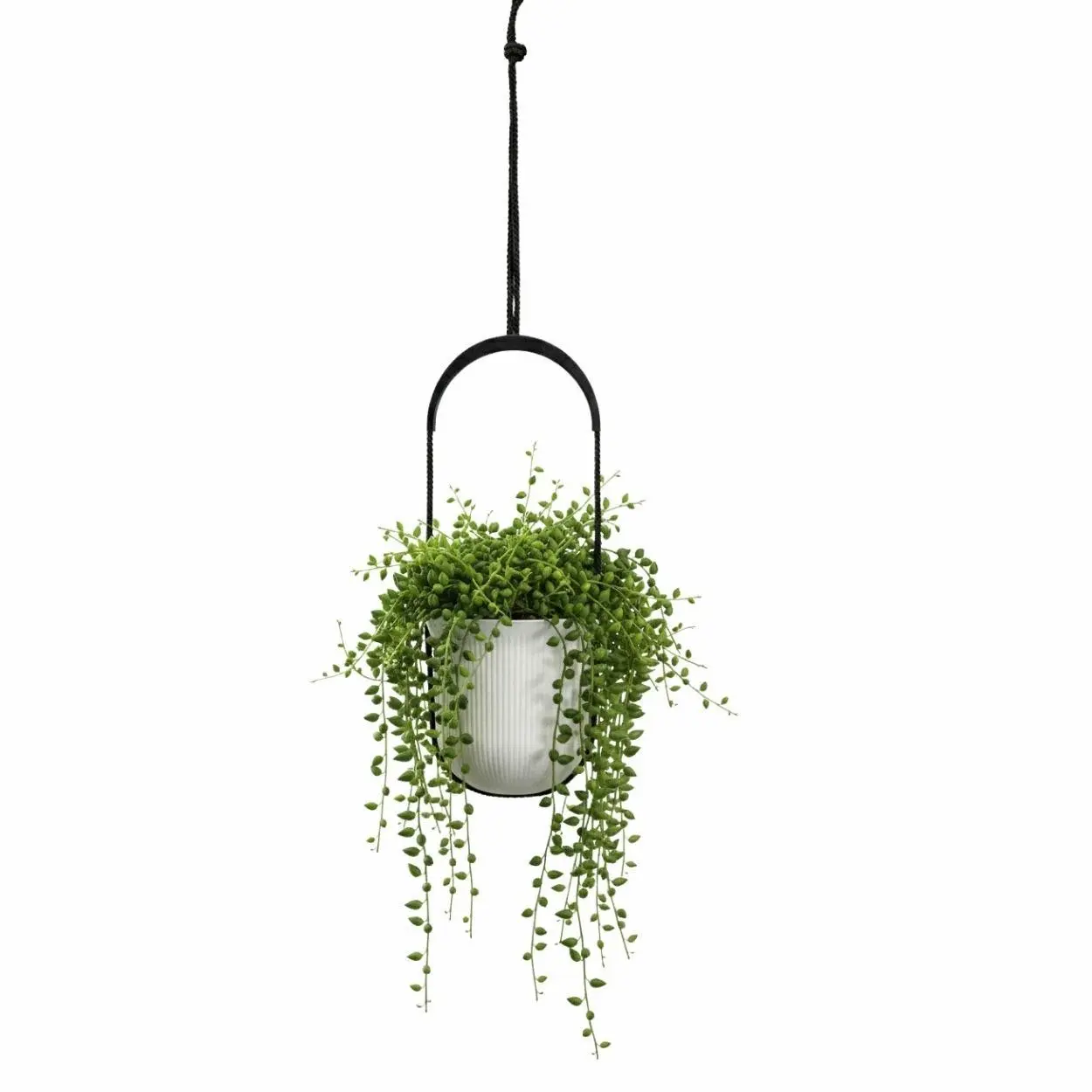 HowHomely Závěsný květináč AERA HANG 17,9 cm krémový