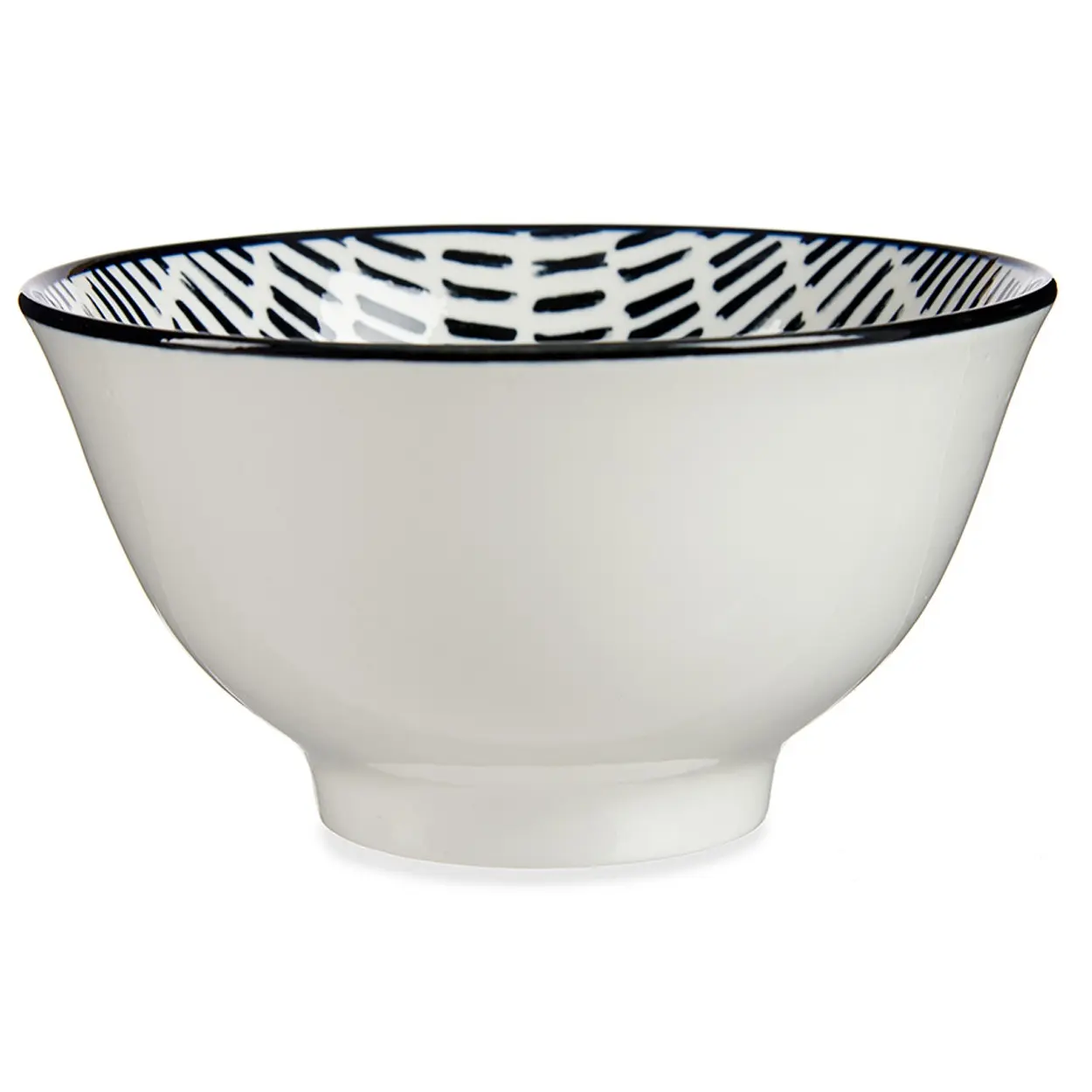 VESSIA Porcelánová miska na polévku LINEAS 16 cm bílá/černá