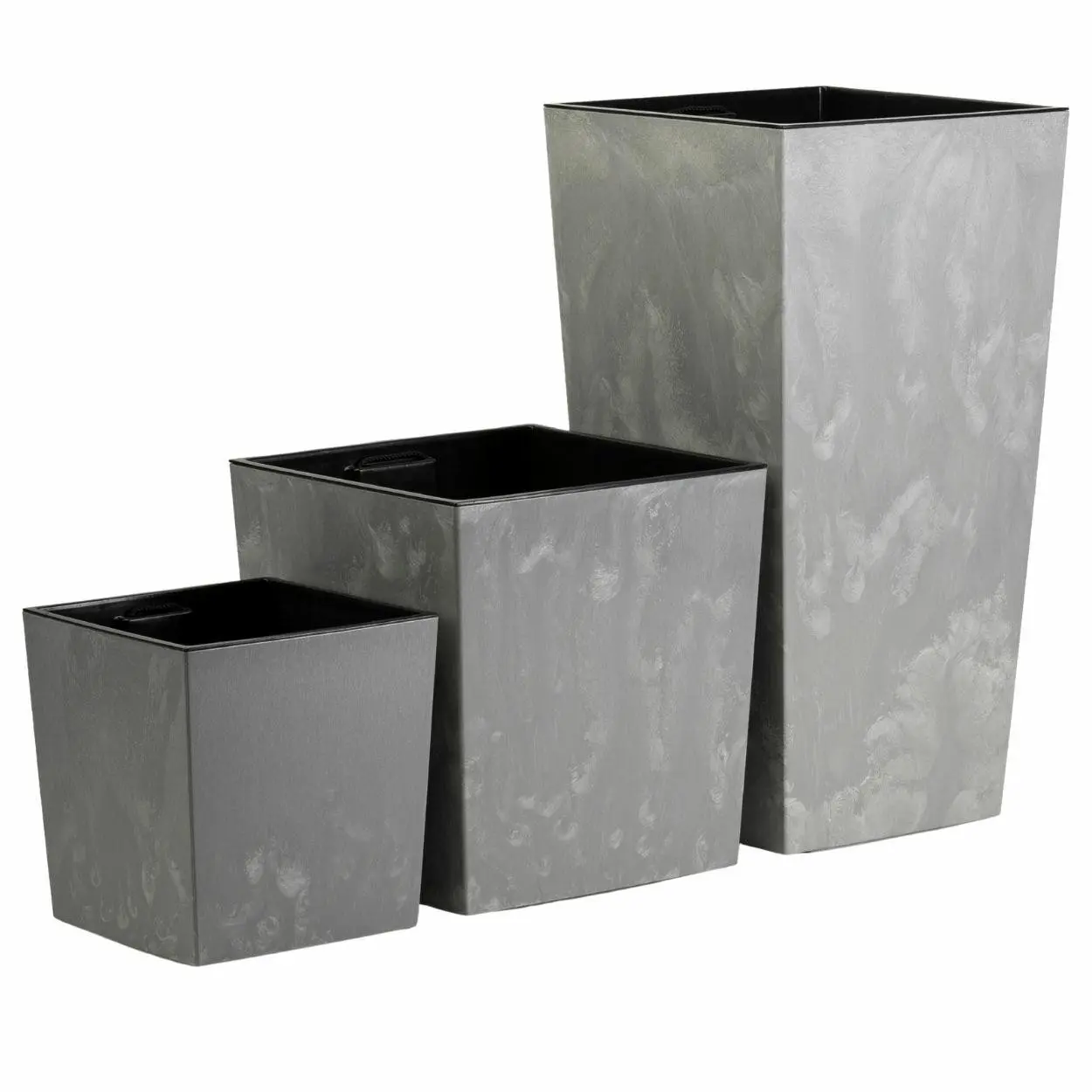 HowHomely Sada 3 ks květináčů Walter šedý beton
