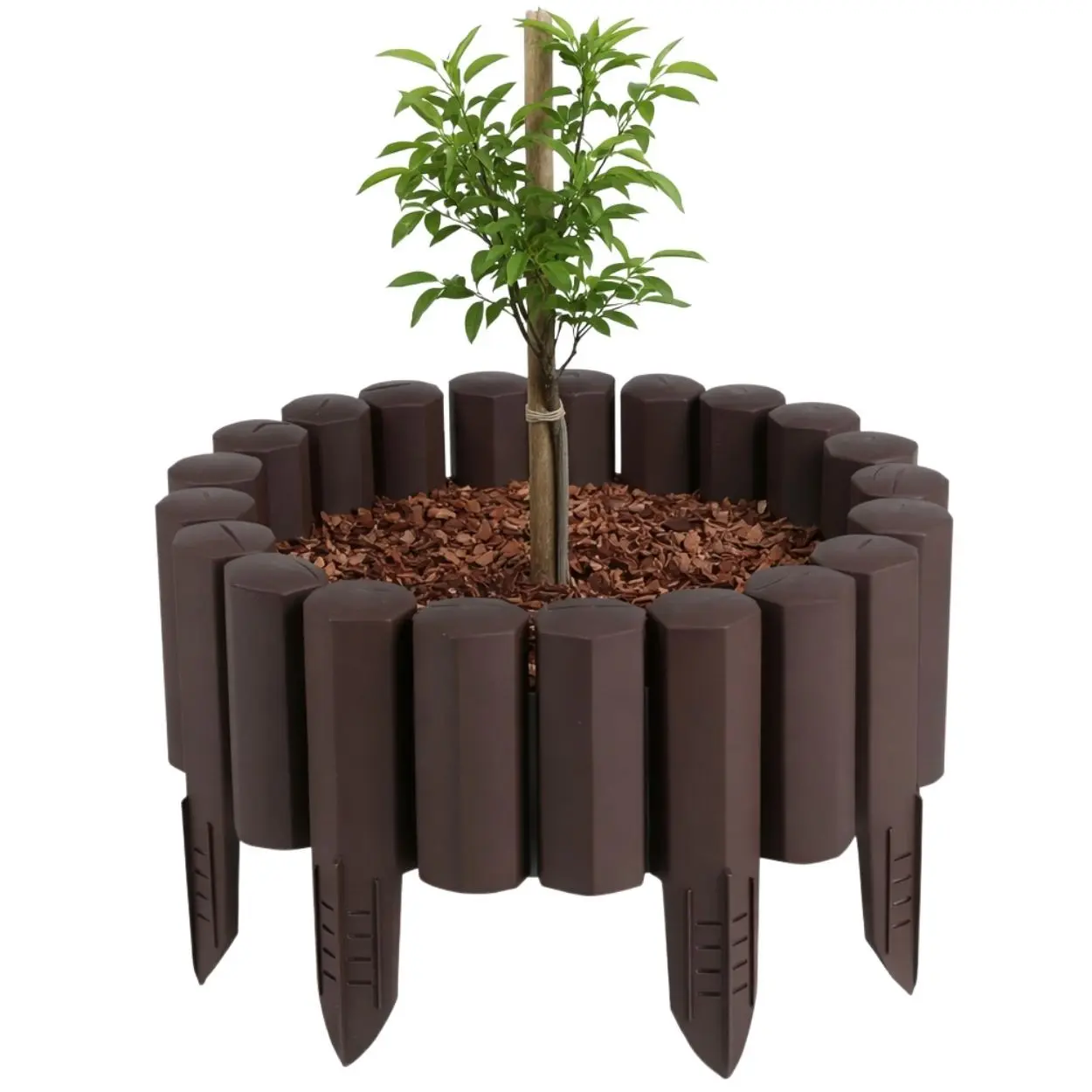 HowHomely Sada 8 ks zahradních palisád Frame 220 cm hnědá
