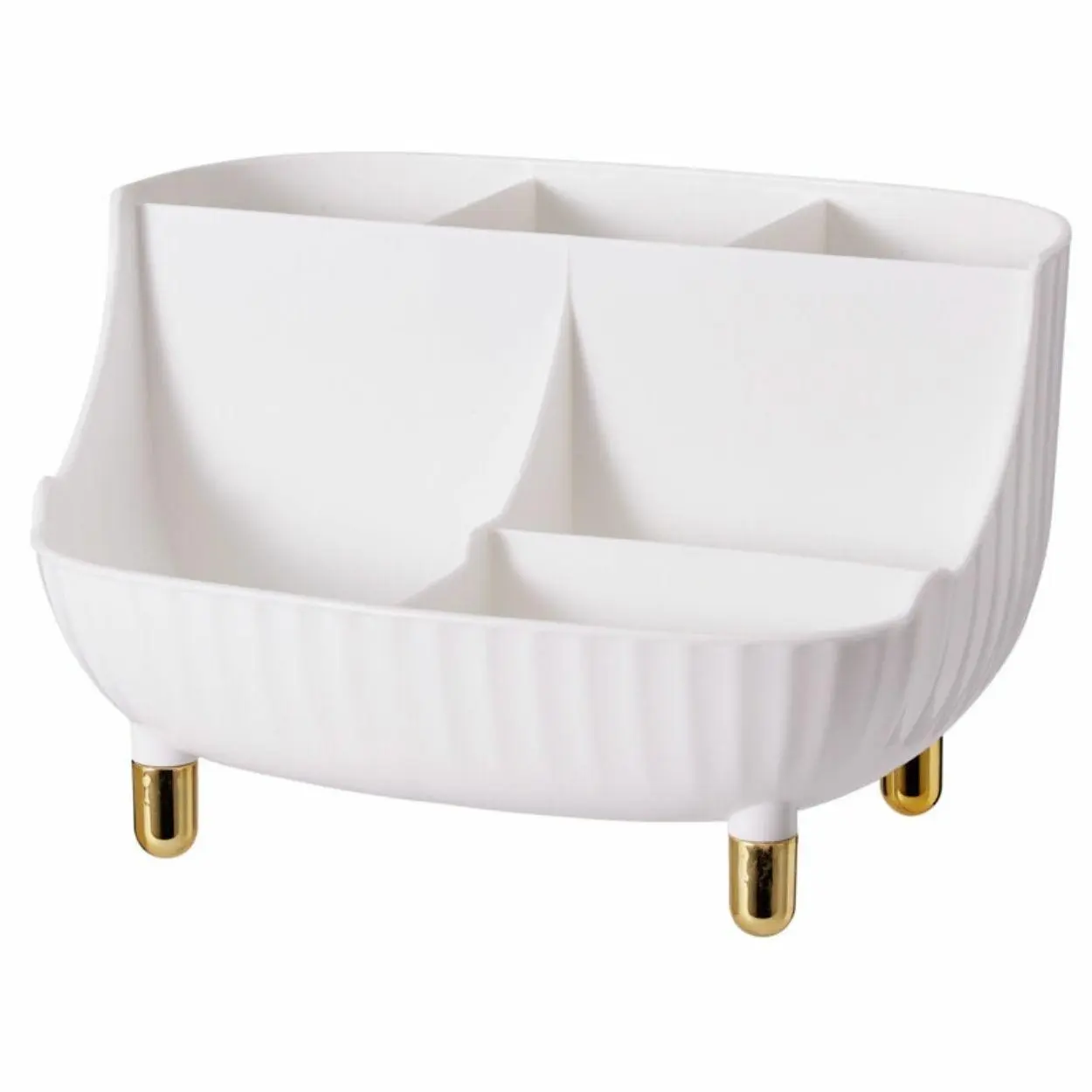 HowHomely Organizér na kosmetiku Luxe bílý/zlatý
