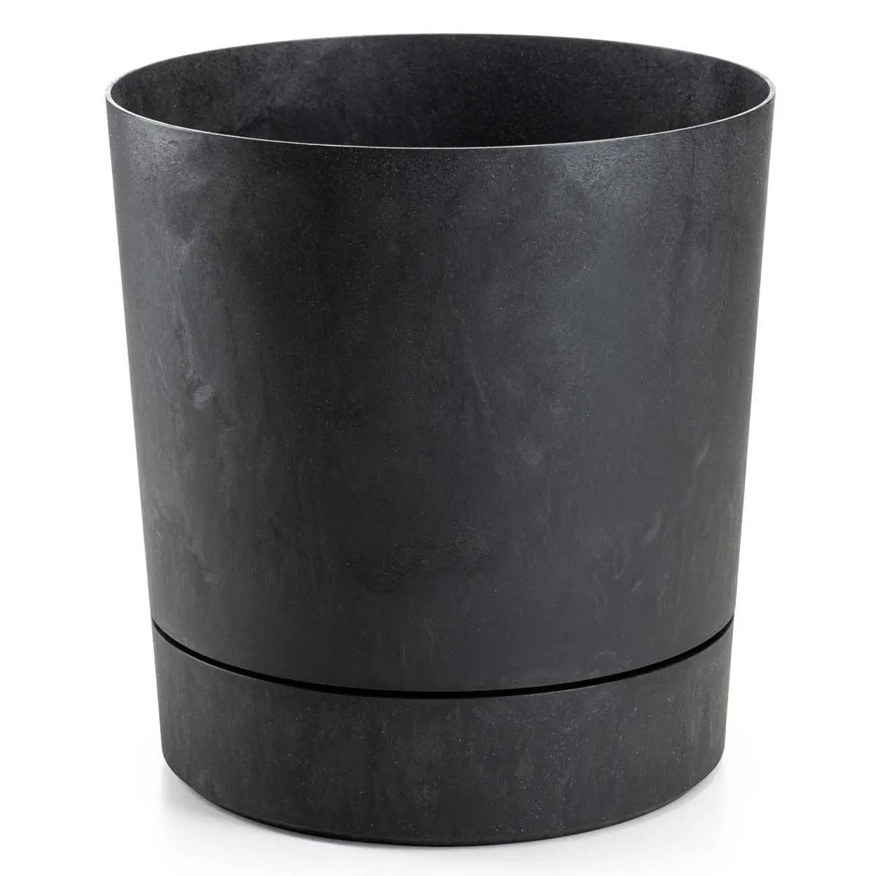 HowHomely Květináč s podmiskou AZALEA 35 cm černý beton