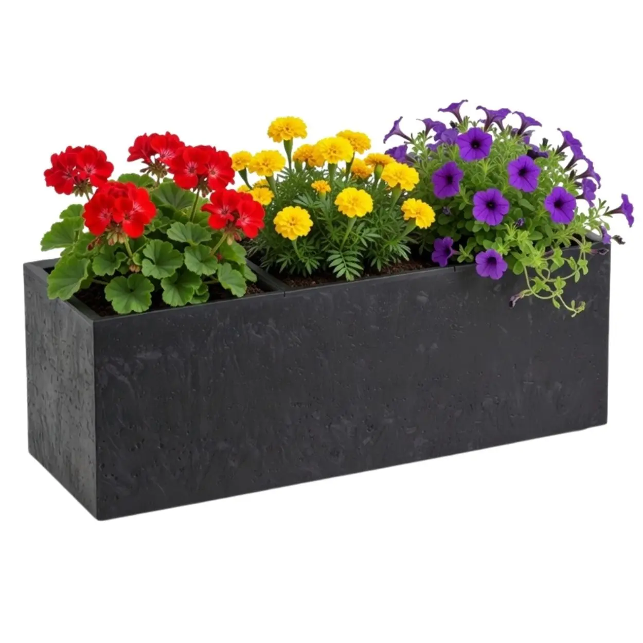 HowHomely Květináč na kolečkách BETONIQUE 90x30 cm černý beton
