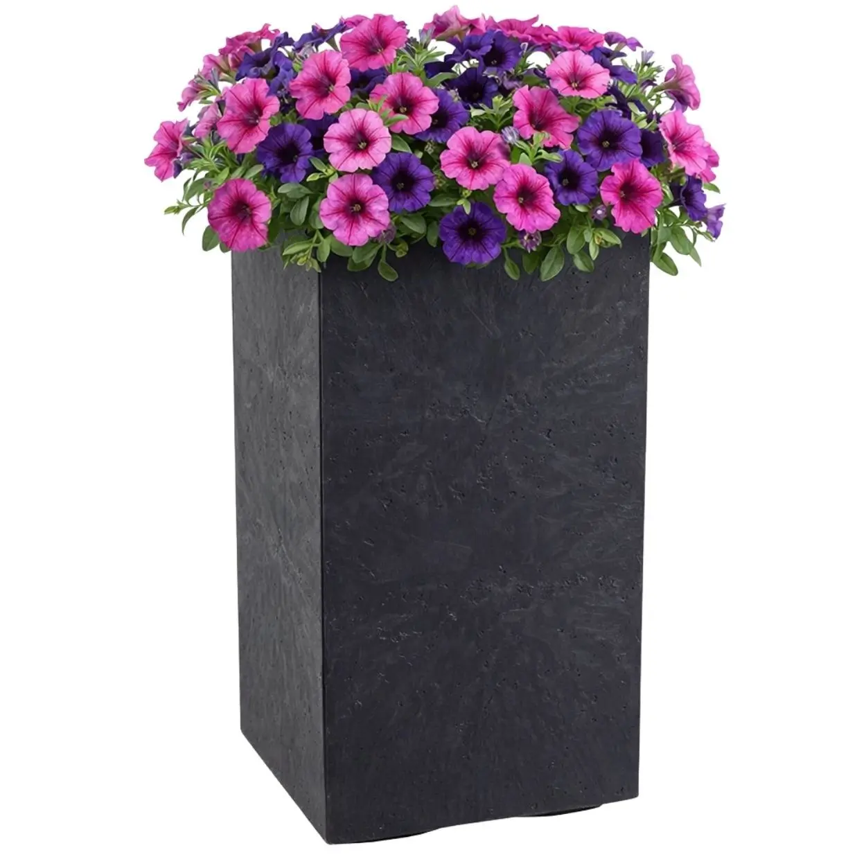 HowHomely Květináč na kolečkách BETONIQUE 30x60 cm černý beton