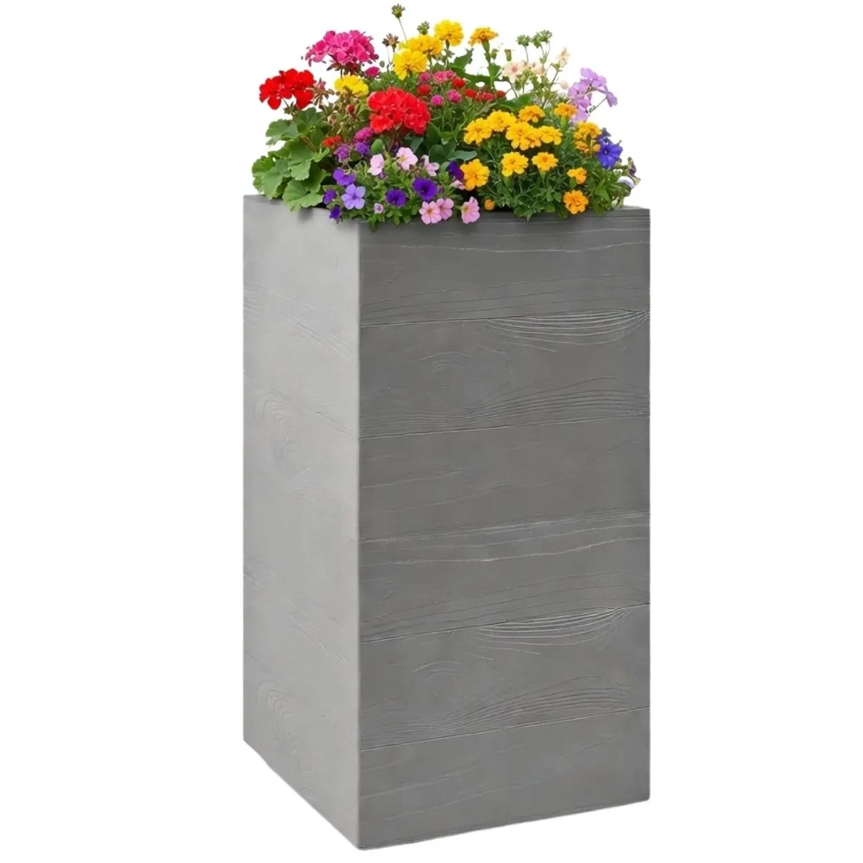 HowHomely Květináč na kolečkách BETONIQUE 30x60 cm šedý