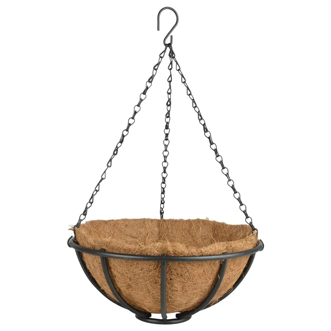 Esschert Design Závěsný květináč Loft 30 cm černý/hnědý