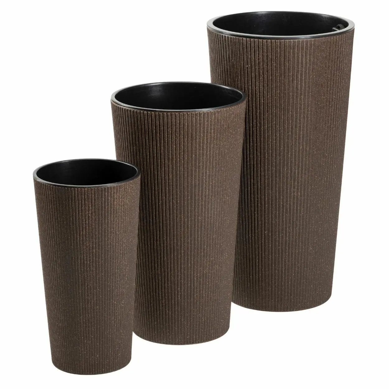 HowHomely Sada 3 ks květináčů URBANIKA Coffee hnědá