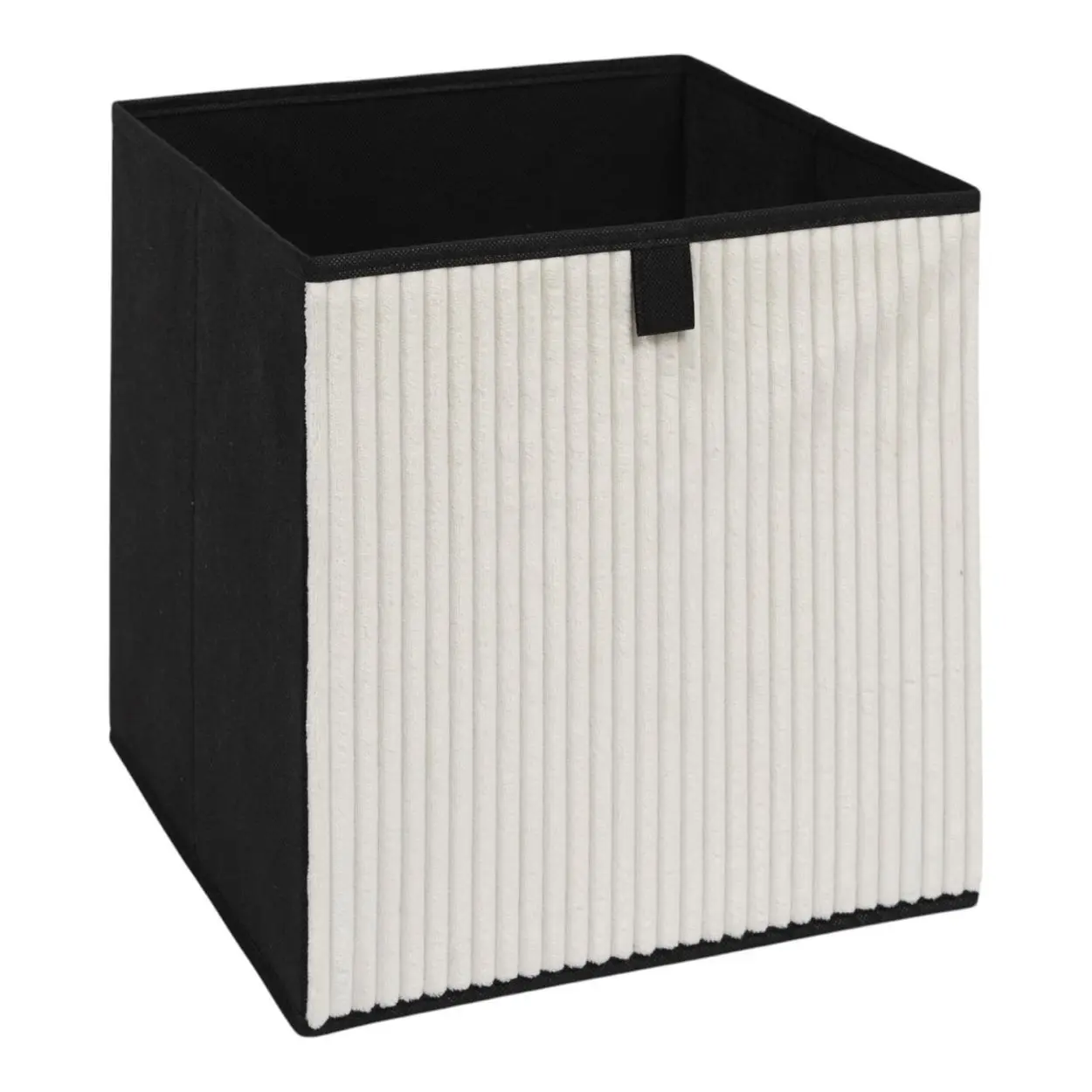 HowHomely Úložný box CORDUROY 30x30 cm krémový/černý