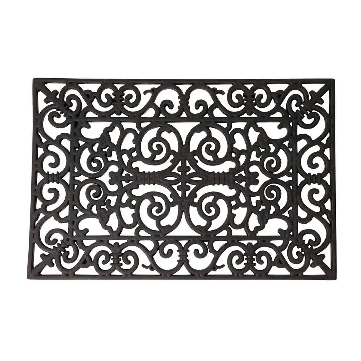 Esschert Design Dekorativní gumová rohožka Victoriana 60x40 cm černá
