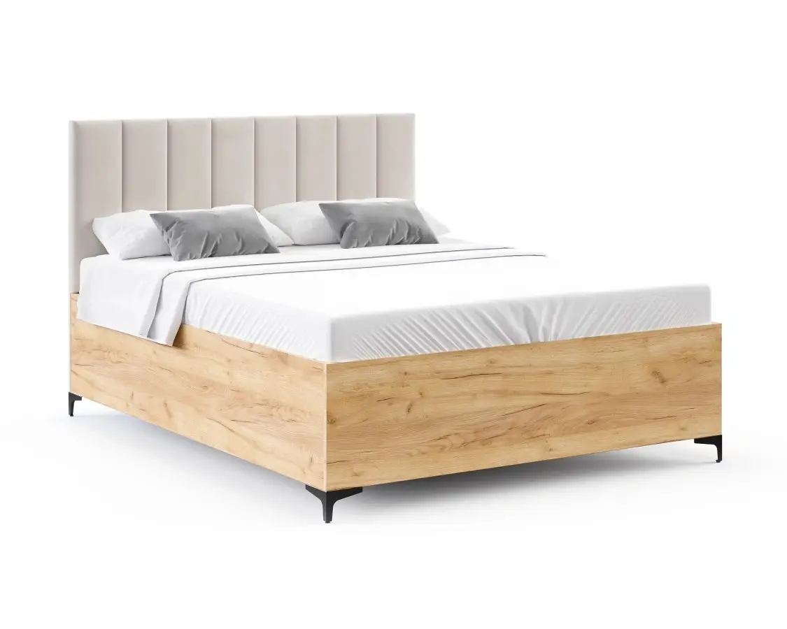 FDM Postel Sierra se zvedacím roštem Trinity bílá/dub craft, velikost 140x200