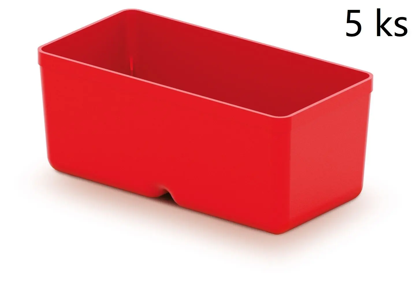 Prosperplast Sada úložných boxů 5 ks UNITEX 11 x 5,5 x 13,2 cm červená
