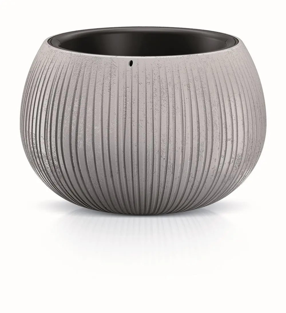 Prosperplast Obal na květináč s vkladem Bowl šedý, varianta 23,8 cm