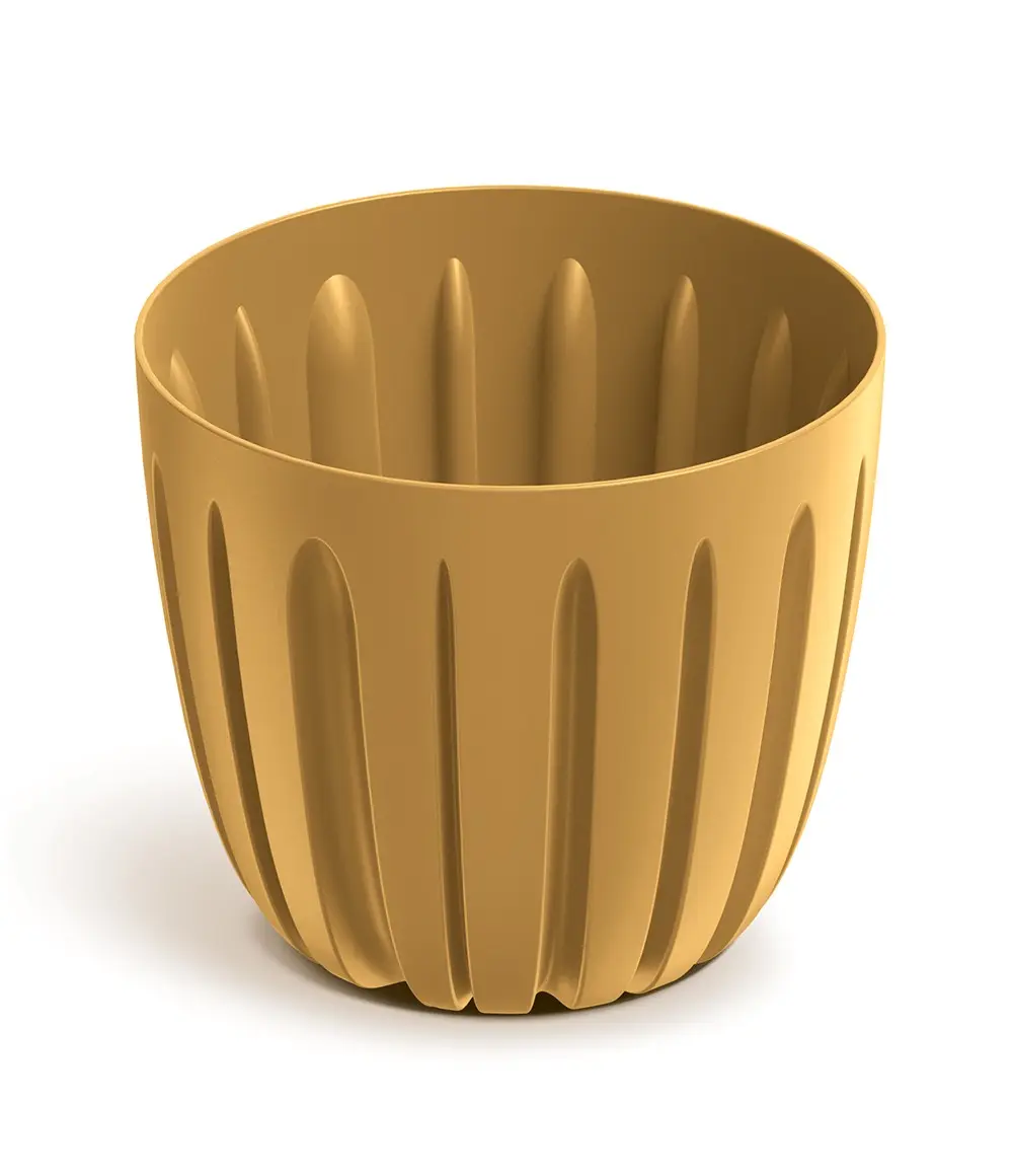 Prosperplast Plastový květináč WARIOS hořčicový, varianta 13,8 cm